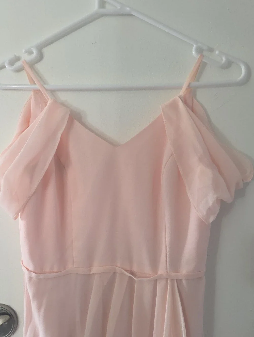Blush Pink Flowing Chiffon Maxi Dress - Picture 6 of 7